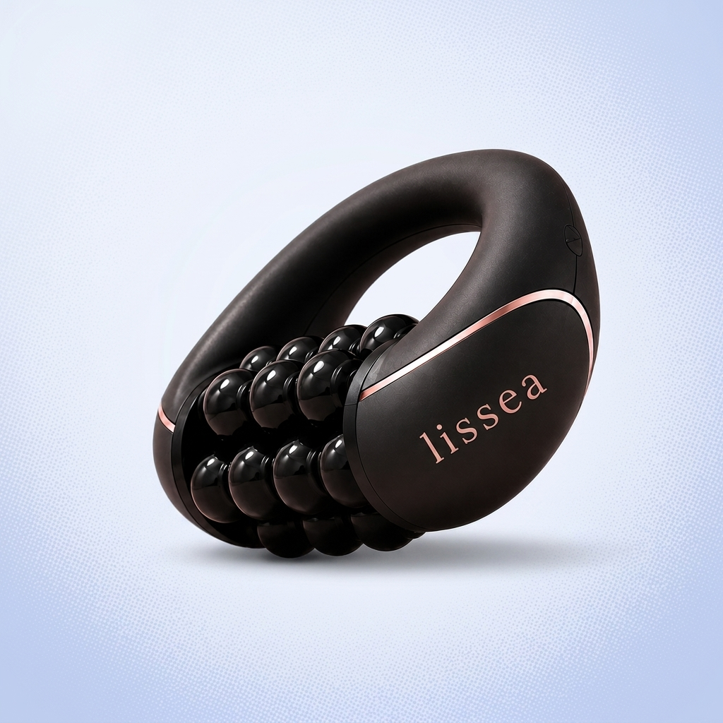 Lissea Body Roller close-up, zwart met rose-gold